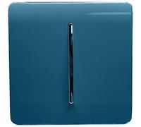 Trendi 1 Gang 2 Way 10 Amp Rocker Chrome Light Switch Lucido Blu notte (confezione da 3)