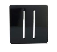 Trendi ART-SS3BK - Interruttore a bilanciere tattile, 2 bande, 1 via, stile artistico, moderno, lucido, 10 A, colore: Nero