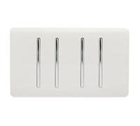 Trendi Artistic Modern - Interruttore a bilanciere a doppia piastra tattile con 4 gan, 2 vie, colore: Bianco
