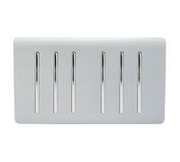 Trendi artistiche moderne lucide 6 banda 2 vie Rocker doppia piastra tattile interruttore in argento