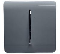 Trendi - Interruttore a bilanciere cromato a 1 banda, 2 vie, 10 Amp, colore: Grigio caldo lucido