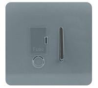 Trendi Switch Art-FS Artistic Modern Lucido Tattile Fused Spur Switch Cool Grey