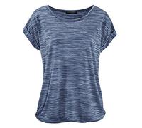 TrendiMax T-Shirt Donna Sorte Estate Manica Corta Magliette Tinta Unita Blusar Toppar Blu M