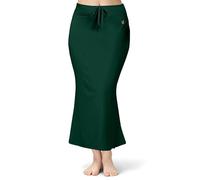 TRENDMALLS Sottogonna da donna in poliestere spandex Saree Shapewear per donne, misto cotone, sottoveste, gonne da donna, abito da indossare per sari Shaper, Verde scuro, S