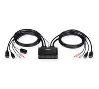 TRENDnet 2-Port 4K DisplayPort KVM CPNT, Toggle Switch, Hinge Lever Actuator, Bl
