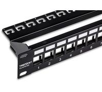 TRENDnet 24-Port Blank Keystone Shielded 1U Patch Panel, TC-KP24S, STP, Cat6A, C