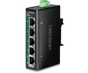 TRENDnet 5-Port Industrial Gigabit Poe+ DIN-Rail Mini Switch