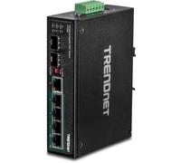 TRENDnet 6-Port Hardened Industrial Gigabit PoE+ DIN-Rail Switch, TI-PG62, 4 x G