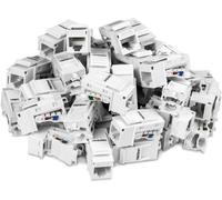 TRENDnet Cat6 Keystone Jack - 50-Pack, 90° Angle Termination, Colour-Coded Label