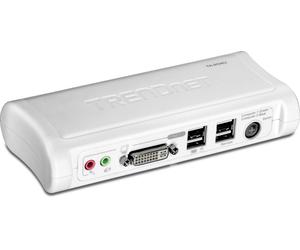 TRENDnet KVM Switch 2 Port with Switch and Cable Kit Audio DVI USB
