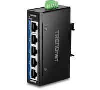TRENDnet Mini switch industriale a 5 porte Gigabit DIN-Rail, TI-GLC50, 5 porte Gigabit, temperatura estrema IP30, capacità switch 10 Gbps, nero