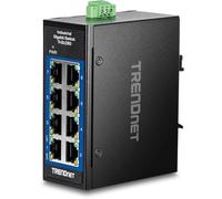 TRENDnet Mini switch industriale a 8 porte Gigabit DIN-Rail, TI-GLC80, 8 porte Gigabit, temperatura estrema IP30, capacità switch 16 Gbps, nero