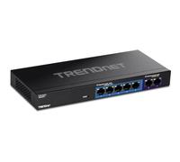 TRENDnet Switch da gioco multi-gig a 7 porte, TEG-S327, 5 porte RJ-45 Base-T 1G, 2 porte RJ-45 da 2,5 G, capacità di commutazione 20 Gbps, montaggio a parete, Plug & Play, protezione a vita, nero