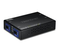 TRENDnet Switch Gigabit a 4 porte con porte SFP, TFC-G22SFP, 2 porte RJ45 da 1 Gbps, 2 porte SFP da 1 Gbps, capacità di commutazione 8 Gbps, conforme NDAA e TAA