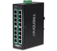 TRENDnet switch TI-PG160 16 porte non gestito Gigabit 10/100/1000 PoE DIN-Rail Nero