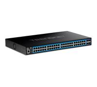 TRENDnet Switch Web Smart Gigabit a 52 porte con porte SFP+ 10G, TEG-3524S, 48 porte Gigabit, 4 x 10 porte SFP+, switch Ethernet di rete, protezione a vita, nero