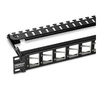 TRENDnet TC-KP24SA, pannello patch Keystone vuoto a 24 porte con connettore angolato 1U, STP, Cat6A, Cat5, Cat5e, Cat6, design per montaggio su rack 19", nero