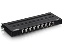 TRENDnet, TC-P08C6AS, Pannello patch schermato Cat6A a 8 porte, pronto per il montaggio a parete, pronto per 10G, gestione cavi, nero