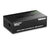 TRENDnet, TEG-S50G, Mini switch GREENnet Gigabit a 5 porte, witch di rete Ethernet da tavolo in metallo, senza ventola, nero