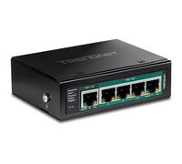 TRENDnet TI-B541 - Interruttore industriale Gigabit PoE++ a 5 porte su guida DIN con passaggio PoE, colore: Nero
