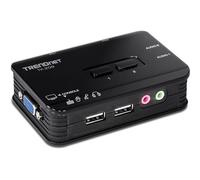 TRENDnet TK-209K Switch KVM USB a 2 Porte e Kit di Cavi con Audio, Gestione di Due PC, USB 1.1, Hot Plug, scansione Automatica, Tasti di Scelta Rapida, Compatibile con Windows e Linux