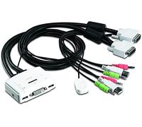 TRENDnet, TK-214i, Switch KVM 2 porte DVI USB con audio, gestione di due PC, USB 2.0, hot-plug, scansione automatica