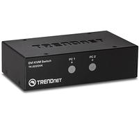 TRENDnet, TK-222DVK, Switch KVM DVI a 2 porte con audio, gestione di due PC, tasti di scelta rapida, USB 2.0, alloggiamento in metallo
