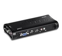 TRENDnet, TK-409K, Switch KVM USB a 4 porte con audio, controlla fino a 4 computer, compatibile con Windows, Linux e Mac OS, risoluzione VGA 2048 x 1526