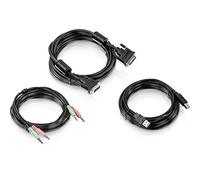 TRENDnet, TK-CD15, Kit Cavi DVI-I, USB e Audio KVM da 15 Piedi, collega Un Computer DVI allo Switch KVM TK-232DV, Mouse/Tastiera USB, DVI-I e connessioni Audio da 3,5 mm