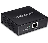 TRENDnet, TPE-E100, Ripetitore/amplificatore Gigabit PoE+, 1 porta di ingresso Gigabit PoE+, 1 porta di uscita Gigabit PoE, supporta PoE (15,4 W) e PoE+ (30 W), nero