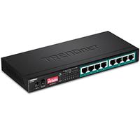 TRENDnet, TPE-LG80, Switch PoE+ a lungo raggio Gigabit a 8 porte, 8 porte PoE+, PoE+ a lungo raggio estende la portata fino a 200 m (656 piedi), nero