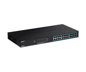 TRENDnet, TPE-TG240g, Switch a 24 Porte Gigabit PoE+, non Gestibile, 10/100/1000 Mbps, Nero