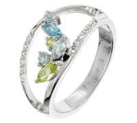 trendor Anello da donna con topazio e peridoto, argento 925, 21905-56 | Gioielli di tendenza per donna, un'elegante idea regalo
