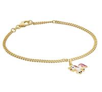 trendor Bracciale da ragazza con ciondolo unicorno, argento 925, placcato oro, 21624