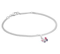 trendor Bracciale da ragazza con farfalla, argento 925, rodiato, 21585 | Braccialetto a catena piatta sottile in argento sterling, con ciondolo a farfalla, gioiello per bambini
