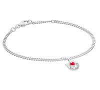 trendor Bracciale da ragazza con ferro di cavallo/cuore, argento 925, rodiato, 21626