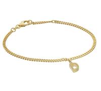 trendor Bracciale da ragazza con lettera D, argento 925, placcato oro, 21602-D