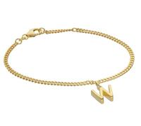 trendor Bracciale da ragazza con lettera W, argento 925, placcato oro, 21602-W
