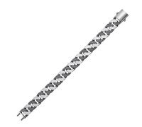 trendor Bracciale da uomo, argento 925, catena a maglia barbazzale 21 cm