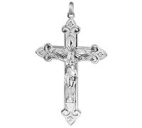 trendor Ciondolo a croce da uomo, argento 925, 65 mm, | Ciondolo a croce in argento per uomo, argento sterling, con figura di Cristo, crocifisso in argento, gioiello simbolico