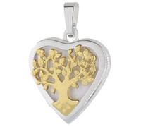 trendor Ciondolo a forma di cuore con Albero della Vita in argento sterling | un bellissimo gioiello da donna, bicolore, un delizioso gioiello da donna, 21566