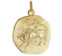 trendor Ciondolo con segno zodiacale del Toro argento sterling placcato oro | Un gioiello per uomo e donna, un'idea regalo senza tempo