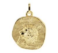 trendor Ciondolo segno zodiacale Leone, argento sterling 925, placcato oro, | Un bellissimo gioiello per donne e uomini, un'elegante idea regalo