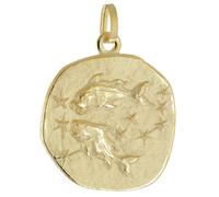 trendor Ciondolo segno zodiacale Pesci, argento sterling 925 placcato oro