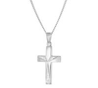 trendor Collana con ciondolo a forma di croce, 21 mm, in argento 925, gioiello intramontabile per uomo e donna, elegante gioiello in argento 21166