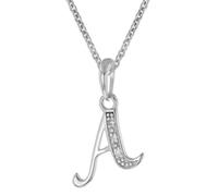 trendor Collana con ciondolo a forma di lettera A, in argento 925 rodiato, gioiello alla moda, da donna, idea regalo, 21240-A