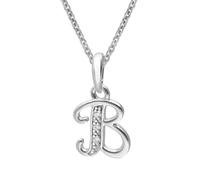 trendor Collana con ciondolo a forma di lettera B, in argento 925 rodiato, gioiello alla moda, da donna, idea regalo, 21240-B