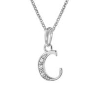 trendor Collana con ciondolo a forma di lettera C, in argento 925 rodiato, gioiello alla moda, da donna, idea regalo, 21240-C