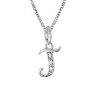 trendor Collana con ciondolo a forma di lettera J in argento 925 rodiato, gioiello alla moda, da donna, idea regalo, 21240-J