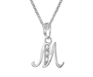 trendor Collana con ciondolo a forma di lettera M, in argento 925 rodiato, gioiello alla moda, da donna, idea regalo, 21240-M